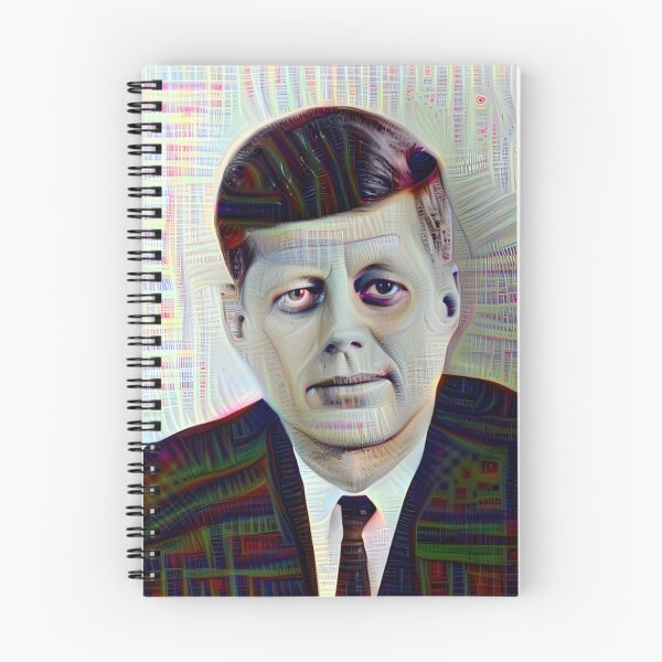 Item preview, John F. Kennedy deep dream AI generated portrait America president designed and sold by DeepDreamFiore.