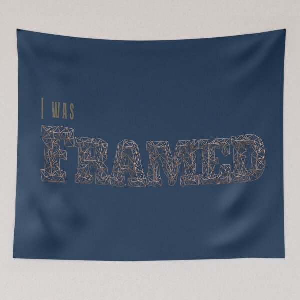 Item preview, I was Framed in wireframe lettering - funny Pun t-shirts designed and sold by highdegreepro.