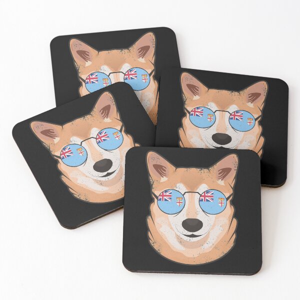 Item preview, Vintage Patriotic Shiba Inu Fijian Flag designed and sold by feether-store.