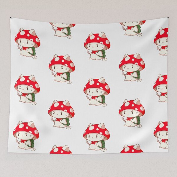 Item preview, Cute Angry Kitten with Mushroom head and Knife in hands, Cute Mushroom cat, Cat sticker, Cute Cat, Cat in mushroom hat, Angry cat, Very cute kitten that´s angry designed and sold by Duundeed.