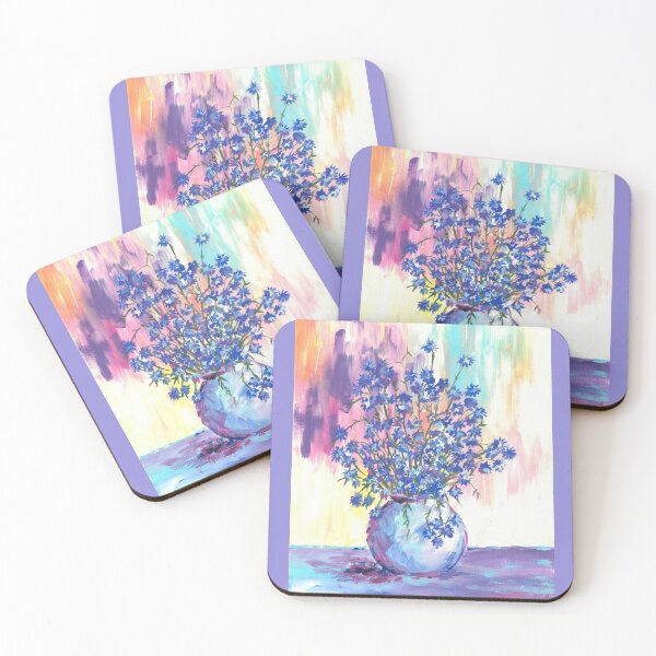 Item preview, Cornflowers in a vase designed and sold by Art by Veya.