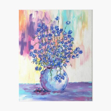Item preview, Cornflowers in a vase designed and sold by Art by Veya.