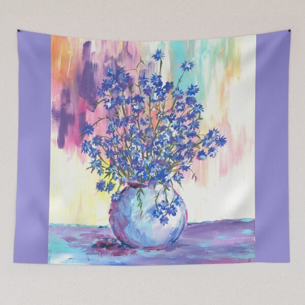 Item preview, Cornflowers in a vase designed and sold by Art by Veya.