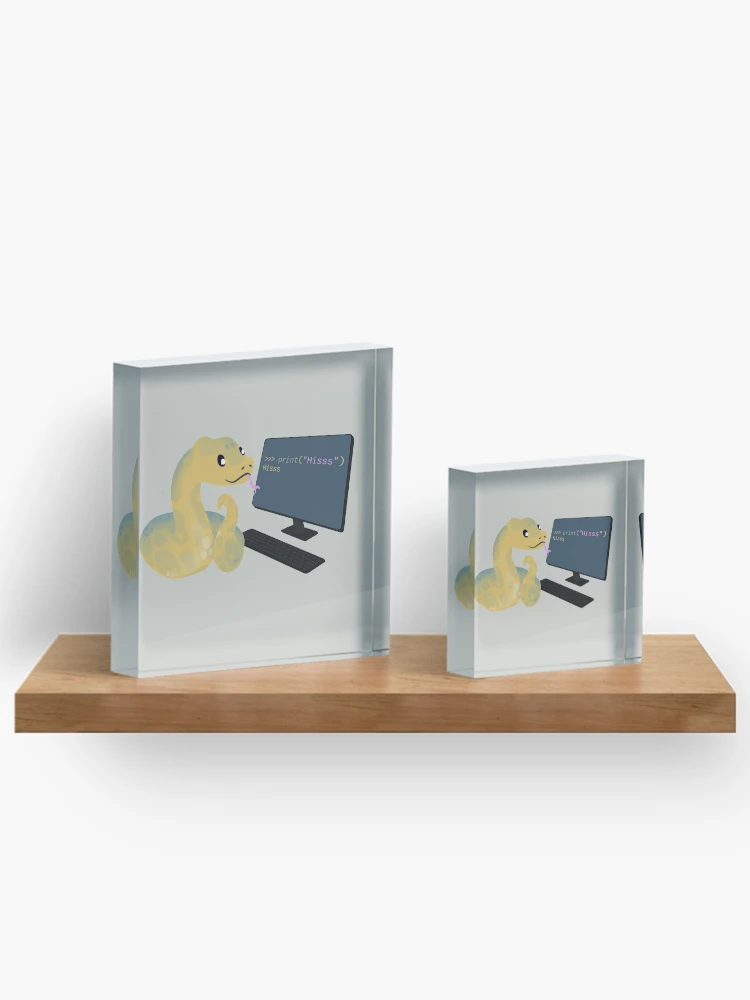 Thumbnail 3 of 5, Acrylic Block, Python learns python designed and sold by visualizards.