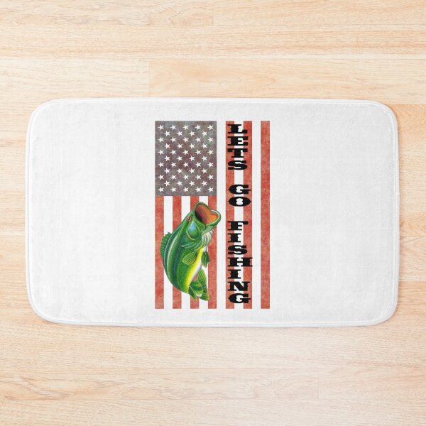 Item preview, Lets Go Fishing Flag USA Large Mouth Bass designed and sold by KeysTreasures.