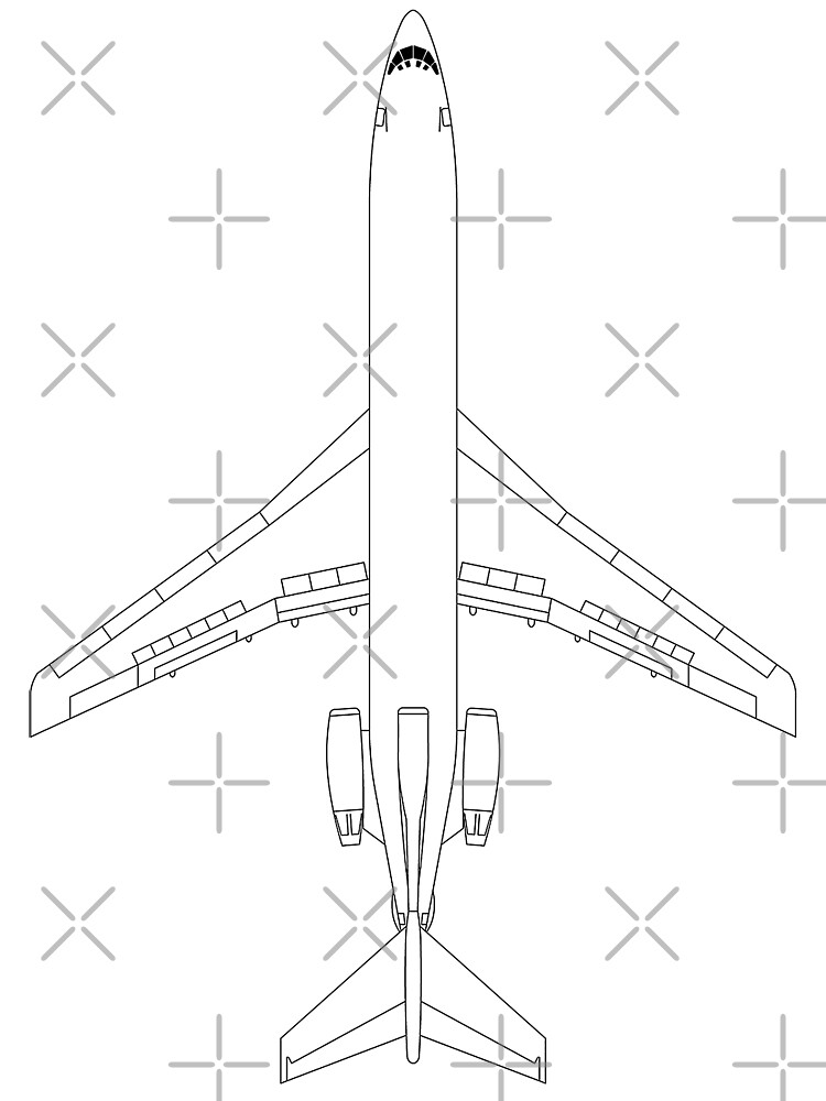 Boeing 727 Line Black Top View Poster For Sale By Magazinecombate