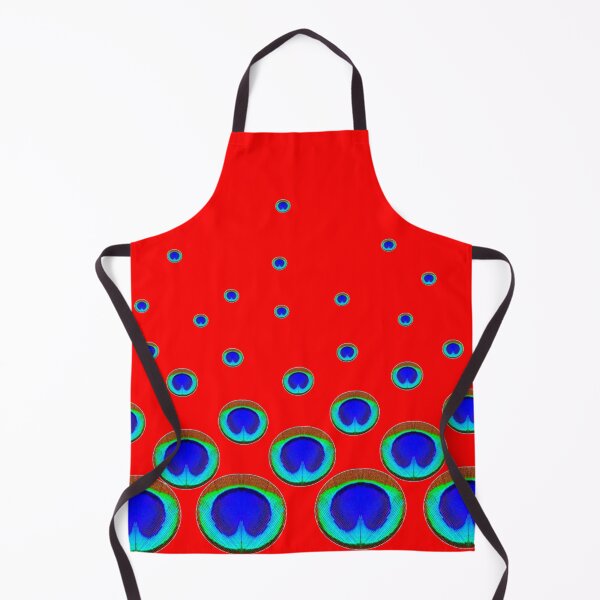 Item preview, BLUE PEACOCK FEATHER EYES RED ART designed and sold by sharlesart.
