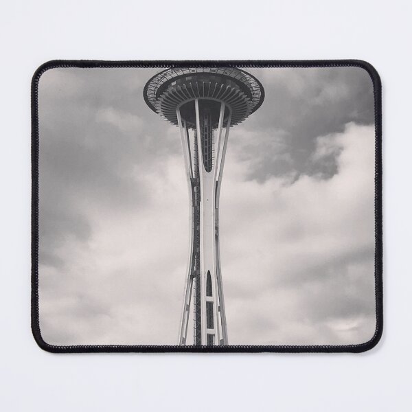 Item preview, Space Needle in Black and White with Clouds designed and sold by lisakayfotos.