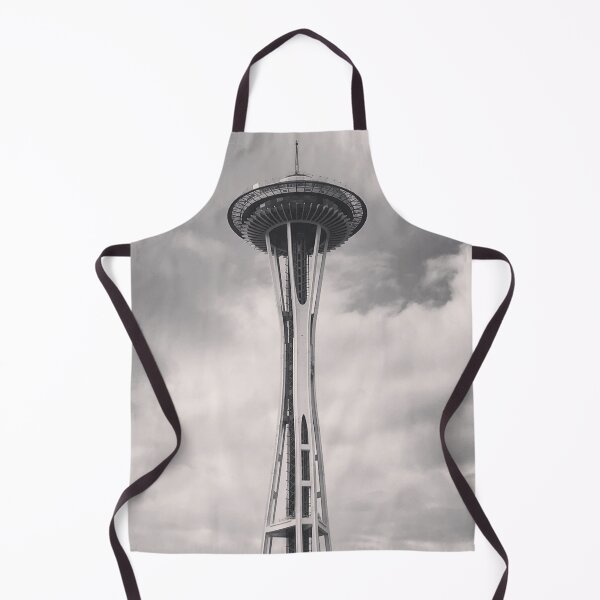 Item preview, Space Needle in Black and White with Clouds designed and sold by lisakayfotos.