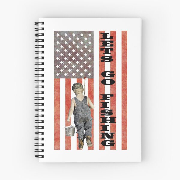 Item preview, Lets Go Fishing Flag USA Boy in Overalls Fishing Pole Bucket designed and sold by KeysTreasures.