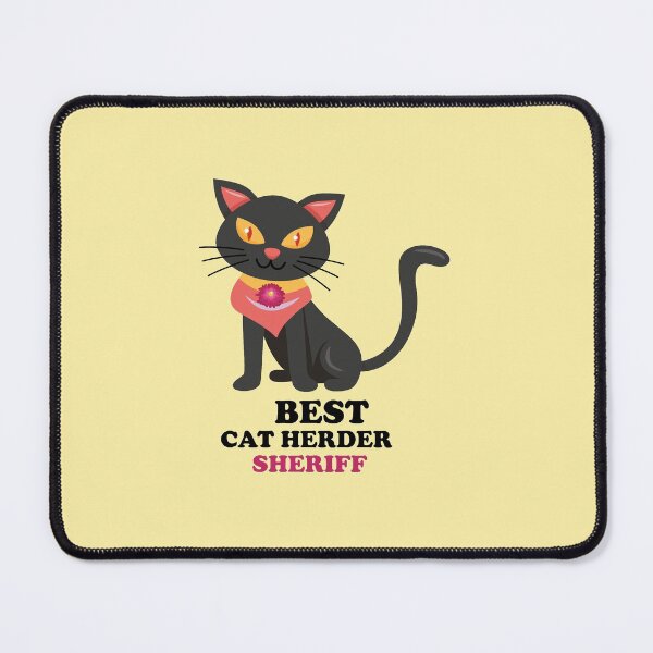 Item preview, Black cat herder sheriff designed and sold by PastaPrint.