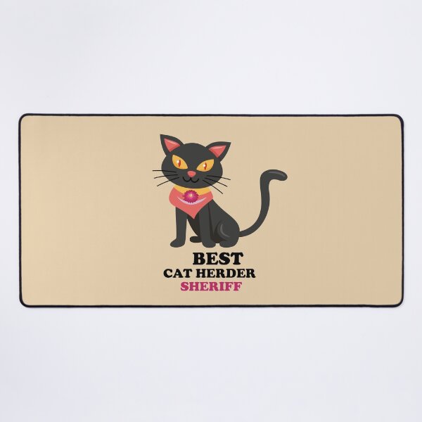 Item preview, Black cat herder sheriff designed and sold by PastaPrint.