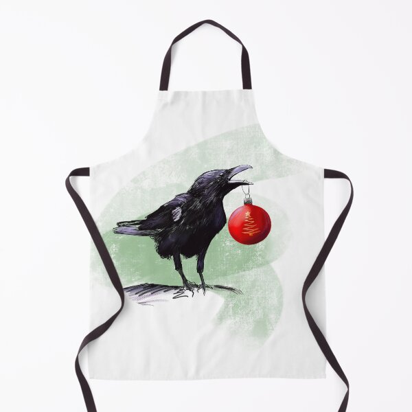 Item preview, Holiday Raven Holding Christmas Ornament designed and sold by stephaniepeters.