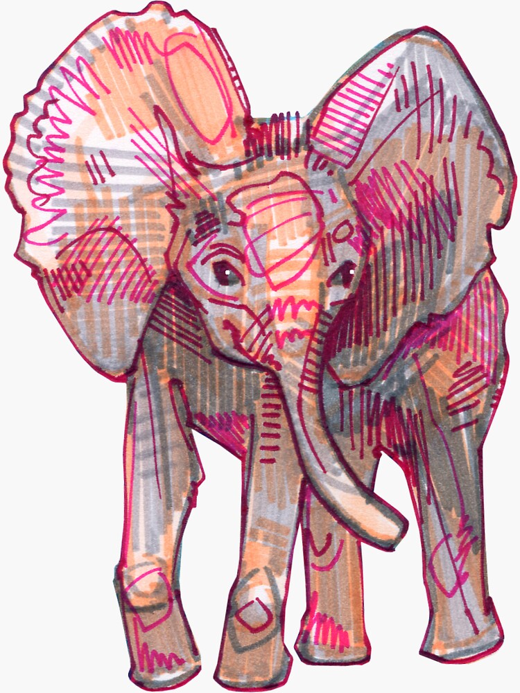 Elephant Baby Drawing - 2011 by gwennpaints