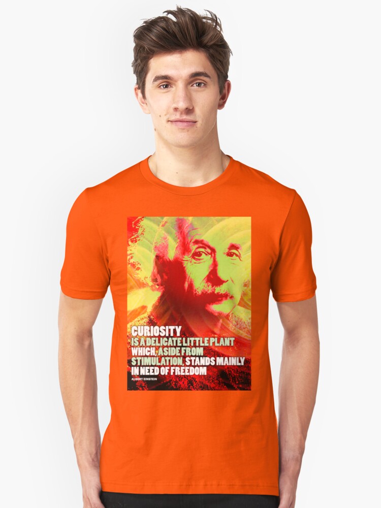 Alternate view of Albert Einstein Inspirational Quote Slim Fit T-Shirt