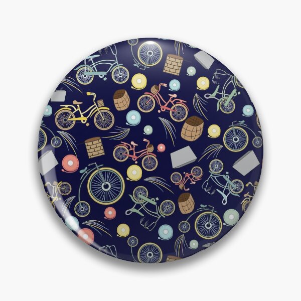 Item preview, Vintage Bicycles Pattern with Navy Background designed and sold by StacyAnnDesigns.