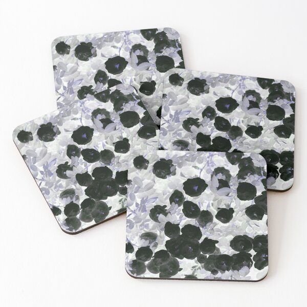 Item preview, Floral Motives with Blooming Small Black and Grey  Roses designed and sold by IraNiva.