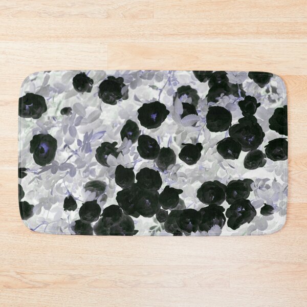 Item preview, Floral Motives with Blooming Small Black and Grey  Roses designed and sold by IraNiva.