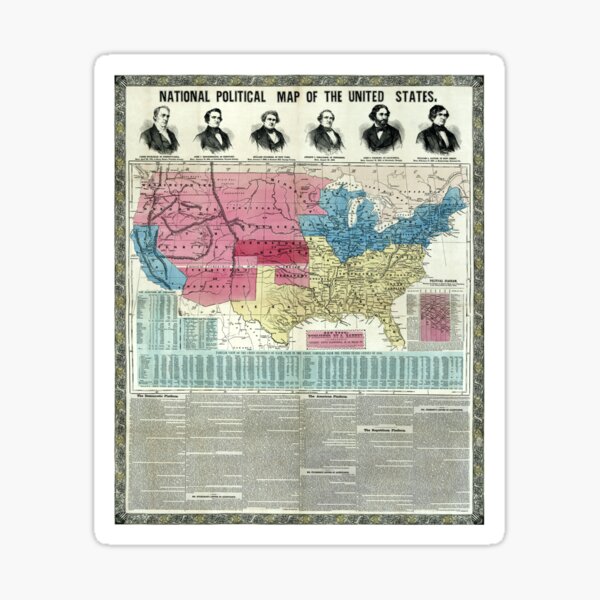 Item preview, United States - National political map - 1856 designed and sold by paulrommer.