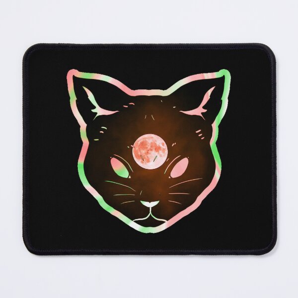 Item preview, Blood moon third eye prismatic iridescent psychic cat designed and sold by LukjanovArt.