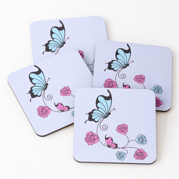 Item preview, Pink and Blue Butterfly Rose designed and sold by NellyOm.