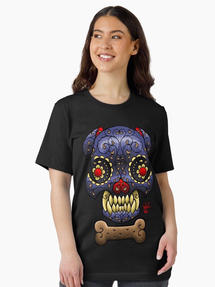 Thumbnail 2 of 7, Essential T-Shirt, Boston Terrier Sugar skull. designed and sold by jabwai.