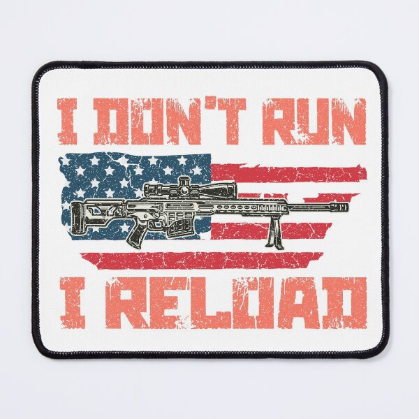 Item preview, I Don't Run I Reload Funny Gun Rights Pro Guns Owner Joke Flag Usa Gamers Gun Lovers designed and sold by Wadia Hamda.