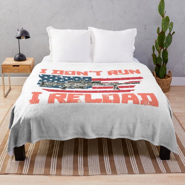 Item preview, I Don't Run I Reload Funny Gun Rights Pro Guns Owner Joke Flag Usa Gamers Gun Lovers designed and sold by Wadia Hamda.