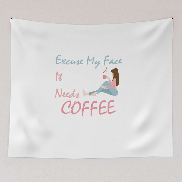 Item preview, Excuse my face it needs caffee classic T shirt , coffee lovers t shirt ,  designed and sold by LilaDiams.