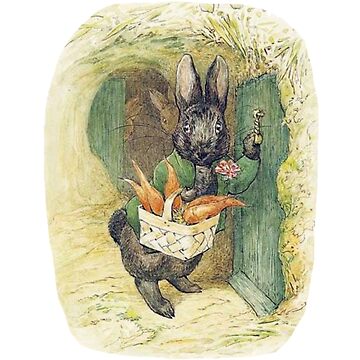 Beatrix Potter Black Rabbit Appley Dapply’s Nursery Rhymes Illustration |  Sticker