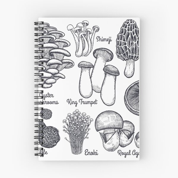 Item preview, Edible Mushrooms of the World Ink Illustration Vintage  designed and sold by dayfrit.