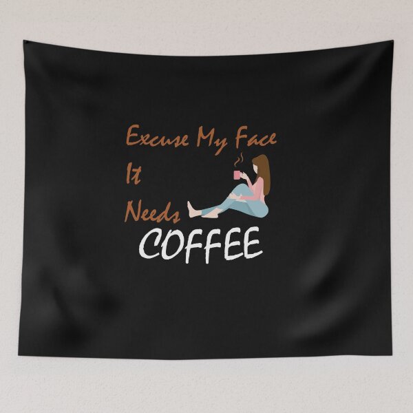 Item preview, Excuse my face it needs caffee classic T shirt , coffee lovers t shirt ,  designed and sold by LilaDiams.