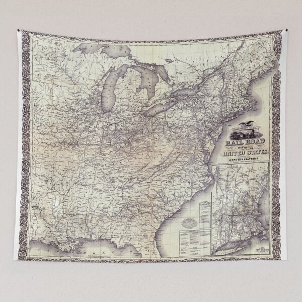 Item preview, United States - Rail road map - 1856 designed and sold by paulrommer.