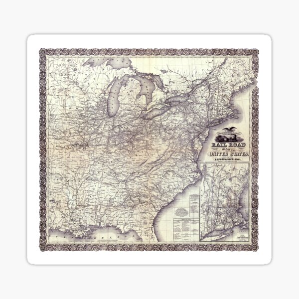 Item preview, United States - Rail road map - 1856 designed and sold by paulrommer.