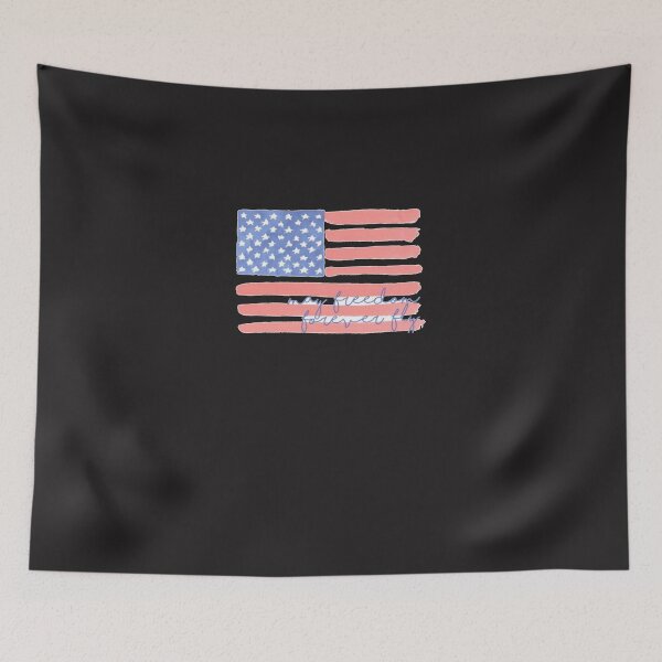 Artikelvorschau, Patriotische amerikanische Flagge mit Songtext-Aufkleber entworfen und verkauft von JenniferRutkewi.