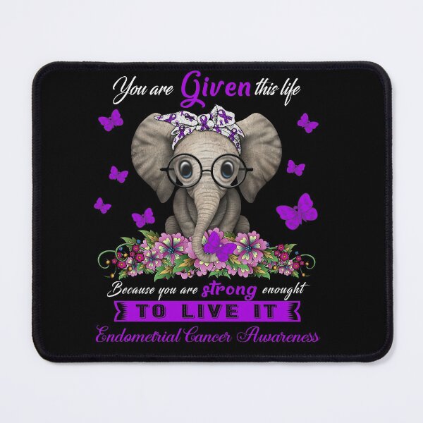 Item preview, Endometrial Cancer Warrior Cute Elephant Lover Gifts designed and sold by Adropine.