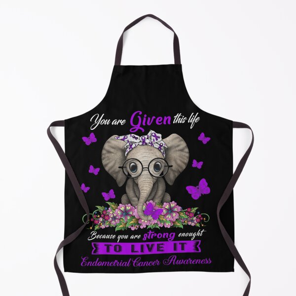 Item preview, Endometrial Cancer Warrior Cute Elephant Lover Gifts designed and sold by Adropine.