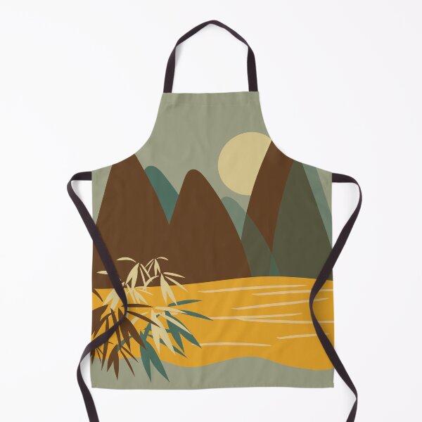 Item preview, asian style landscape with sun, ocean, and plants designed and sold by kim tang.