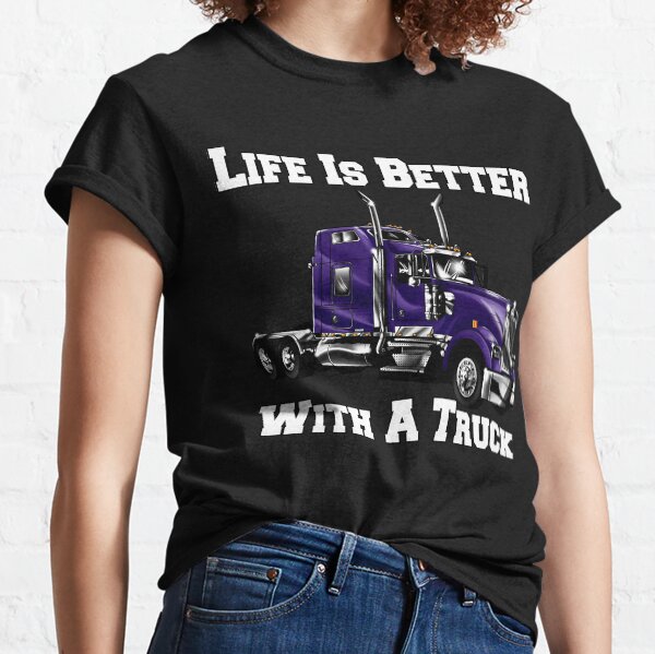 Vista previa del artículo con la obra «Big Rig Trucker La vida es mejor con un camión», diseñado y vendido por fantasticdesign.