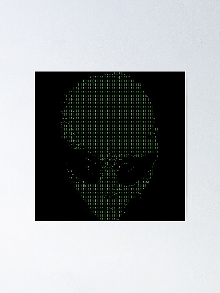 "Alien face Ascii Art" Poster by typonquotes Redbubble