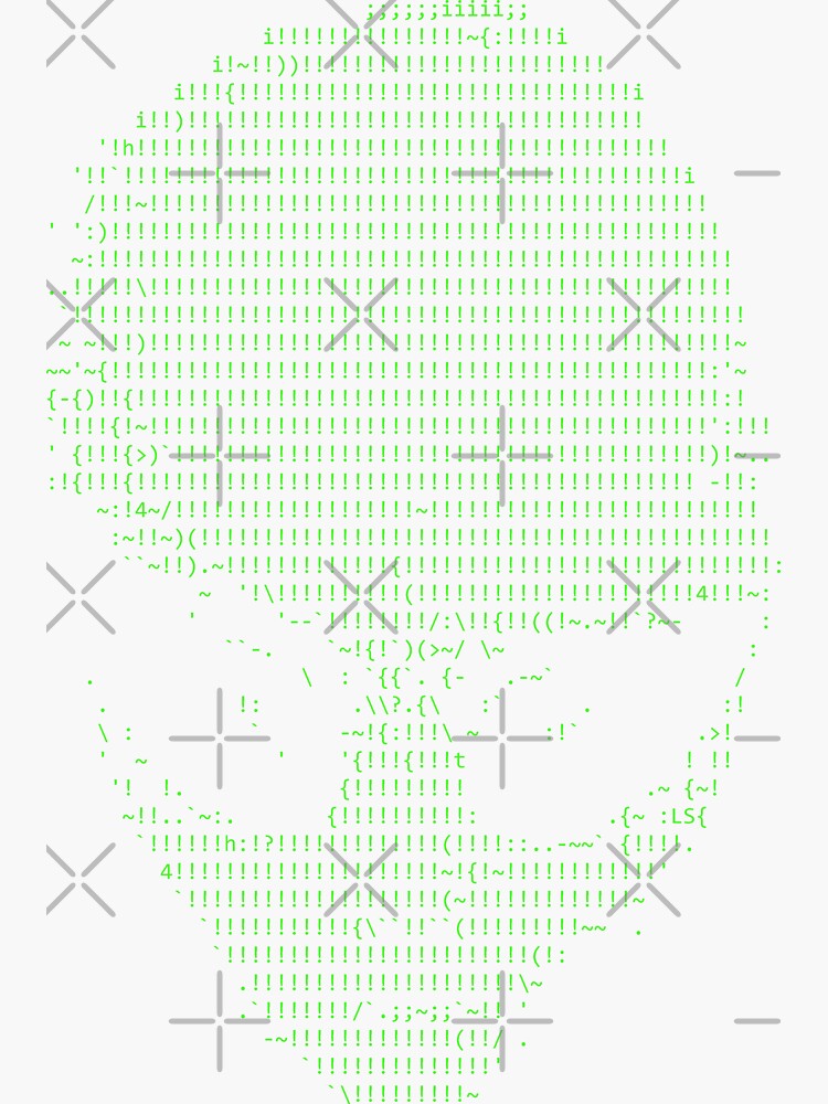 "Alien face Ascii Art" Sticker for Sale by typonquotes Redbubble