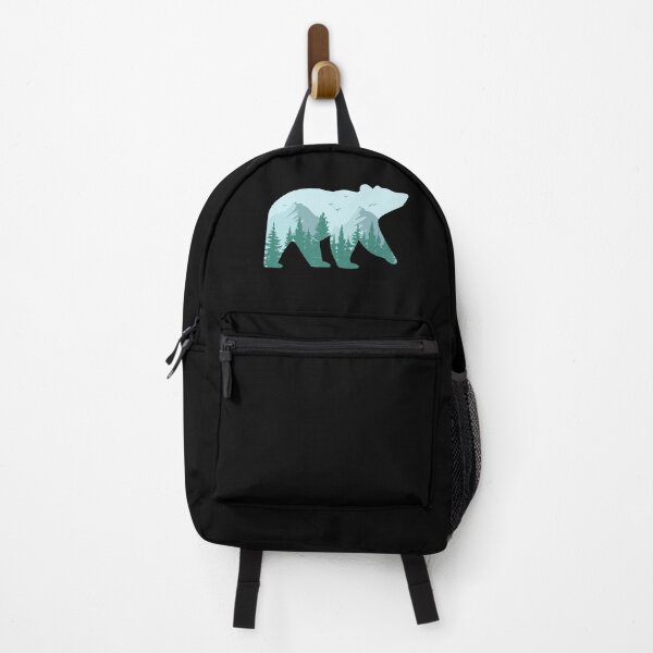 Item preview, Silhouette of A Bear Inside A Pine Forest With A Mountains designed and sold by franktact.