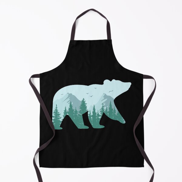 Item preview, Silhouette of A Bear Inside A Pine Forest With A Mountains designed and sold by franktact.