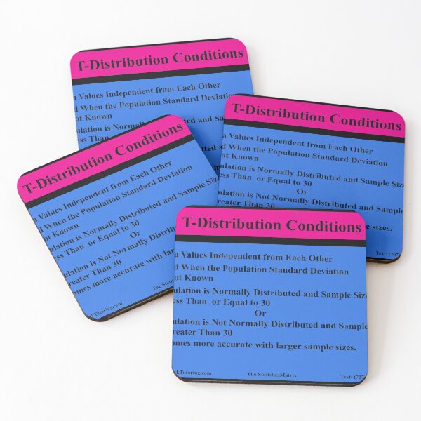 Item preview, T Distribution Conditions Gifts, The StatisticsMatrix at Redbubble designed and sold by Mark Stansberry.