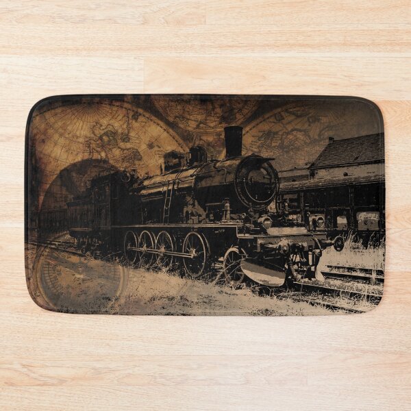 Item preview, World Steam Travel - Steam Train and World Map designed and sold by NaturePrints.