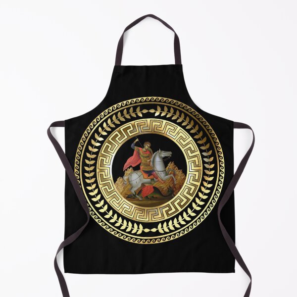Artikelvorschau, Griechischer Schlüssel Gold Saint George entworfen und verkauft von Yiorgos Designs.