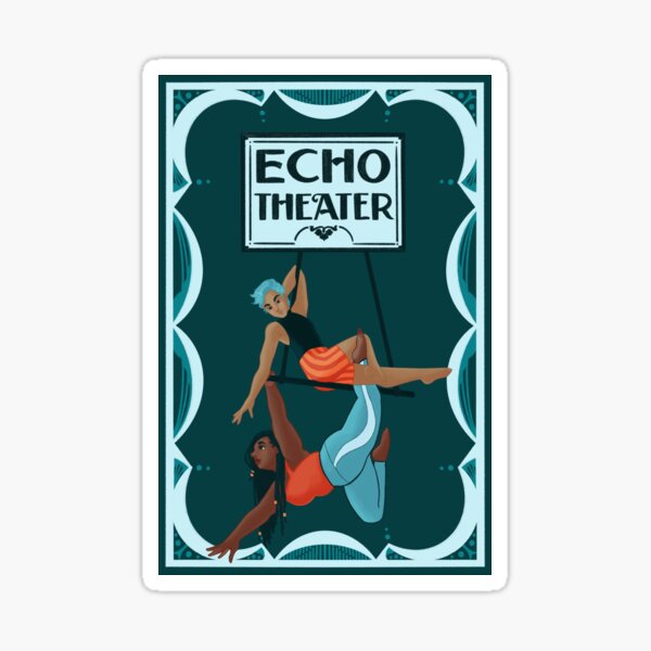 Illustrated Echo Theater Sign Sticker