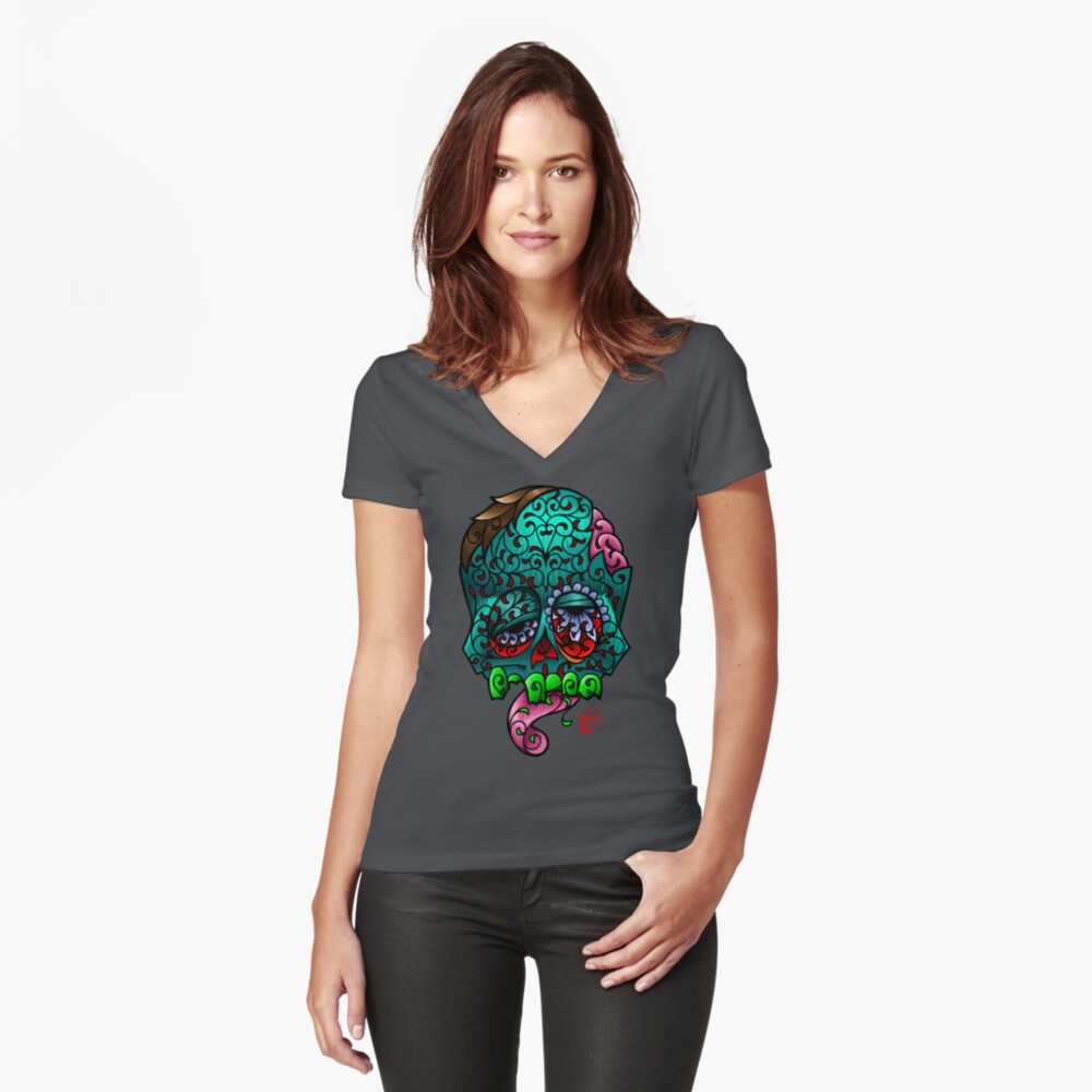 Item preview, Fitted V-Neck T-Shirt designed and sold by jabwai.