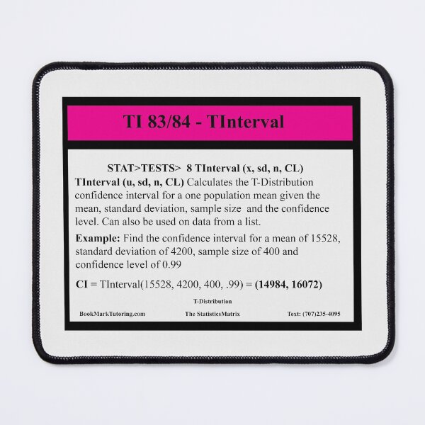 Item preview, T Confidence Interval Calculation: The StatisticsMatrix at Redbubble designed and sold by Mark Stansberry.