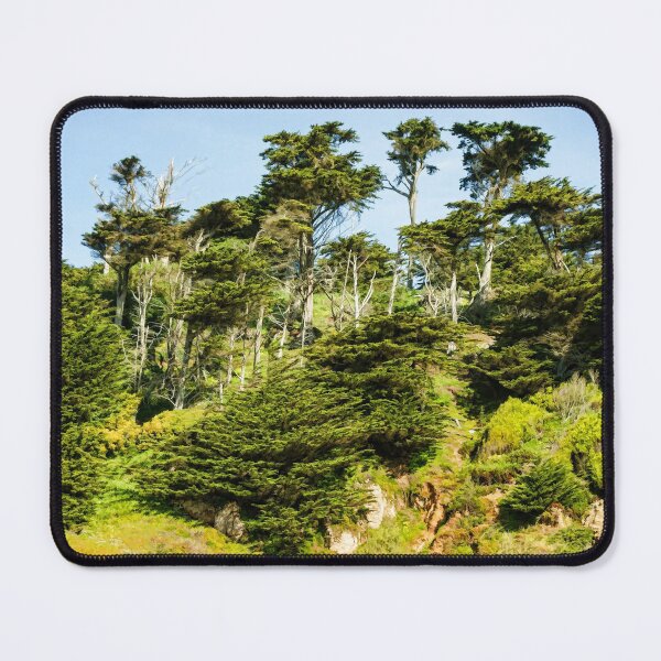 Item preview, San Francisco Colorful Spring - Verdant Green Hillside with Pines designed and sold by Georgia Mizuleva.